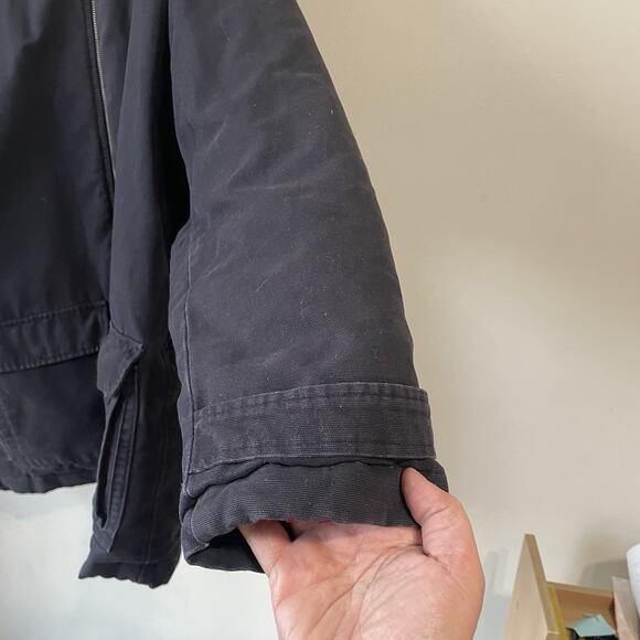 Vintage Eddie Bauer Jacket Mens XL Tall Navy Goose Down Chore Barn Coat Quilted - Picture 5 of 15